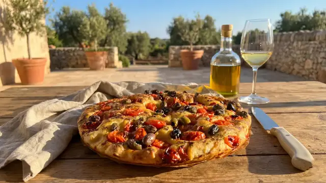 Focaccia Pugliese: Patate, Olive e Pomodorini