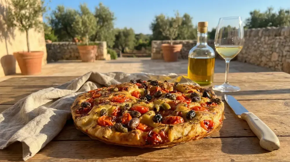 Focaccia Pugliese: Patate, Olive e Pomodorini