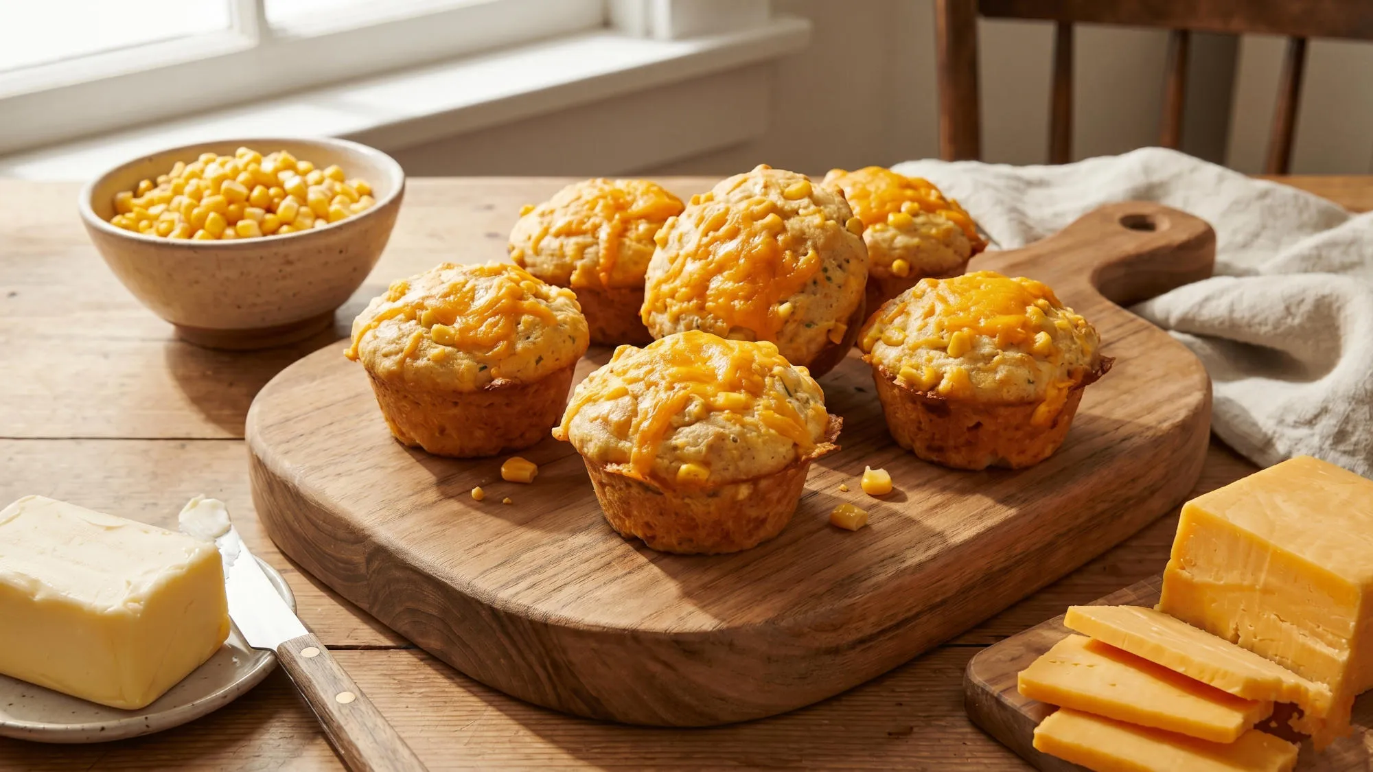 Muffin al Formaggio e Mais: Sofficità Rustica