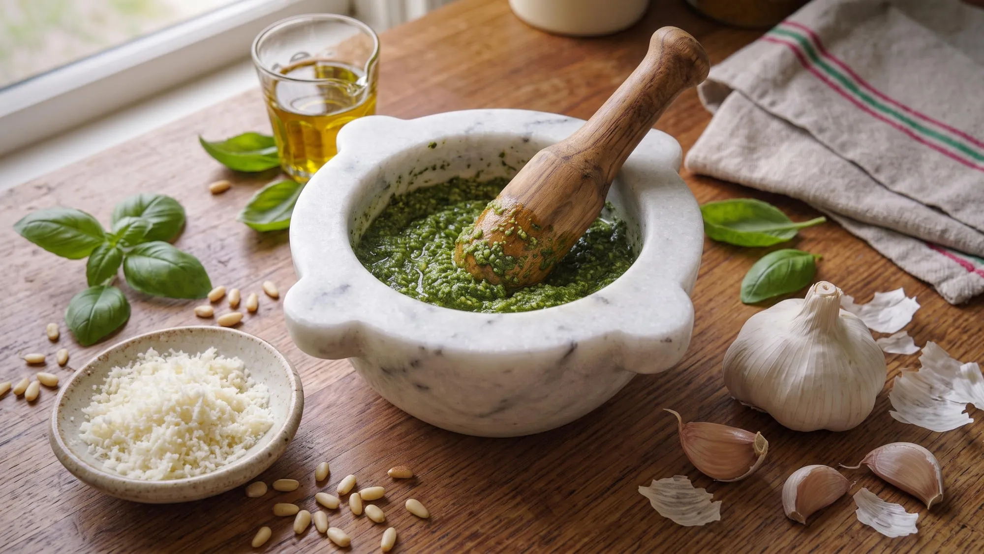 Pesto Genovese: Ricetta Tradizionale al Mortaio